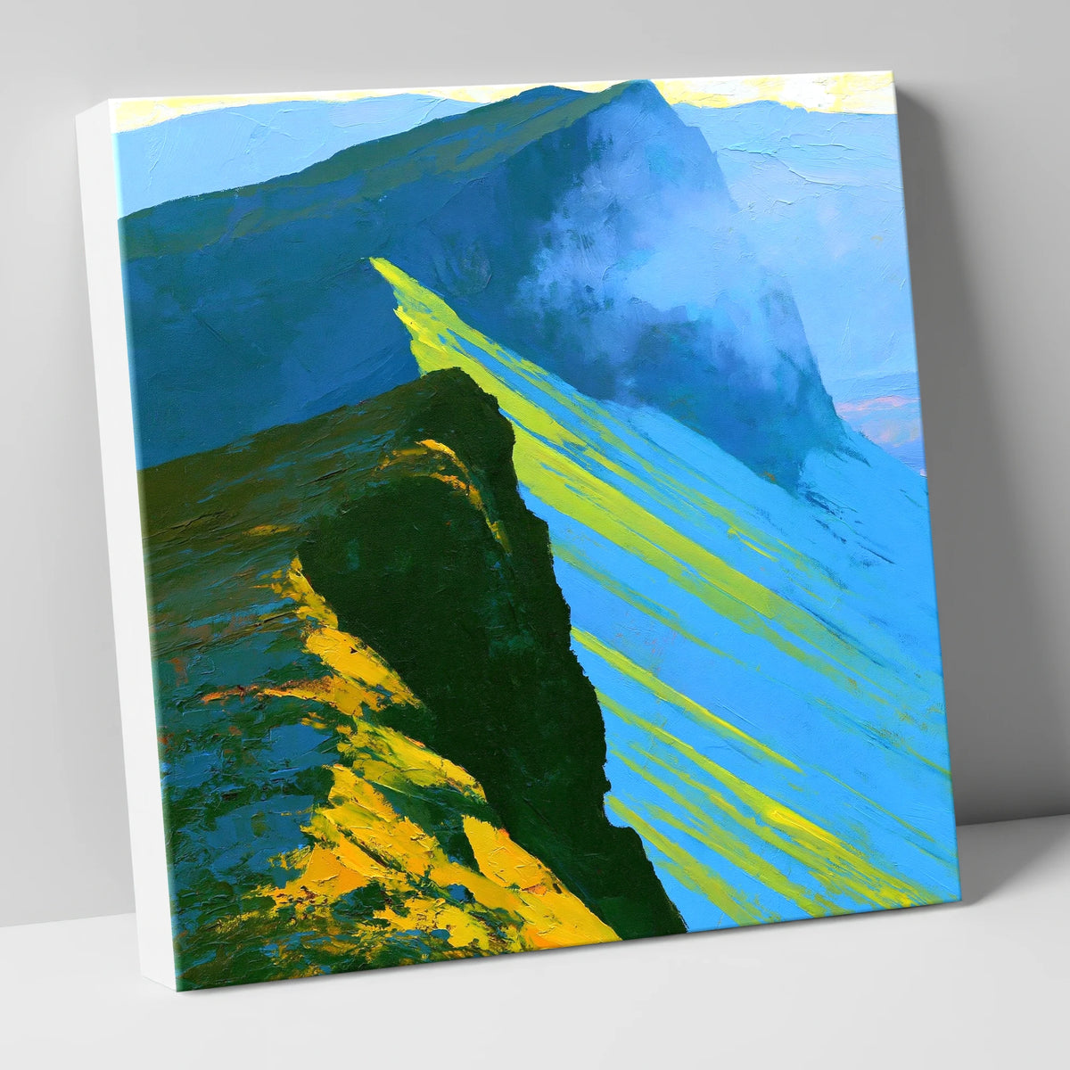 High Fell Ridge in Luminous Yellow lake district fell canvas wall art