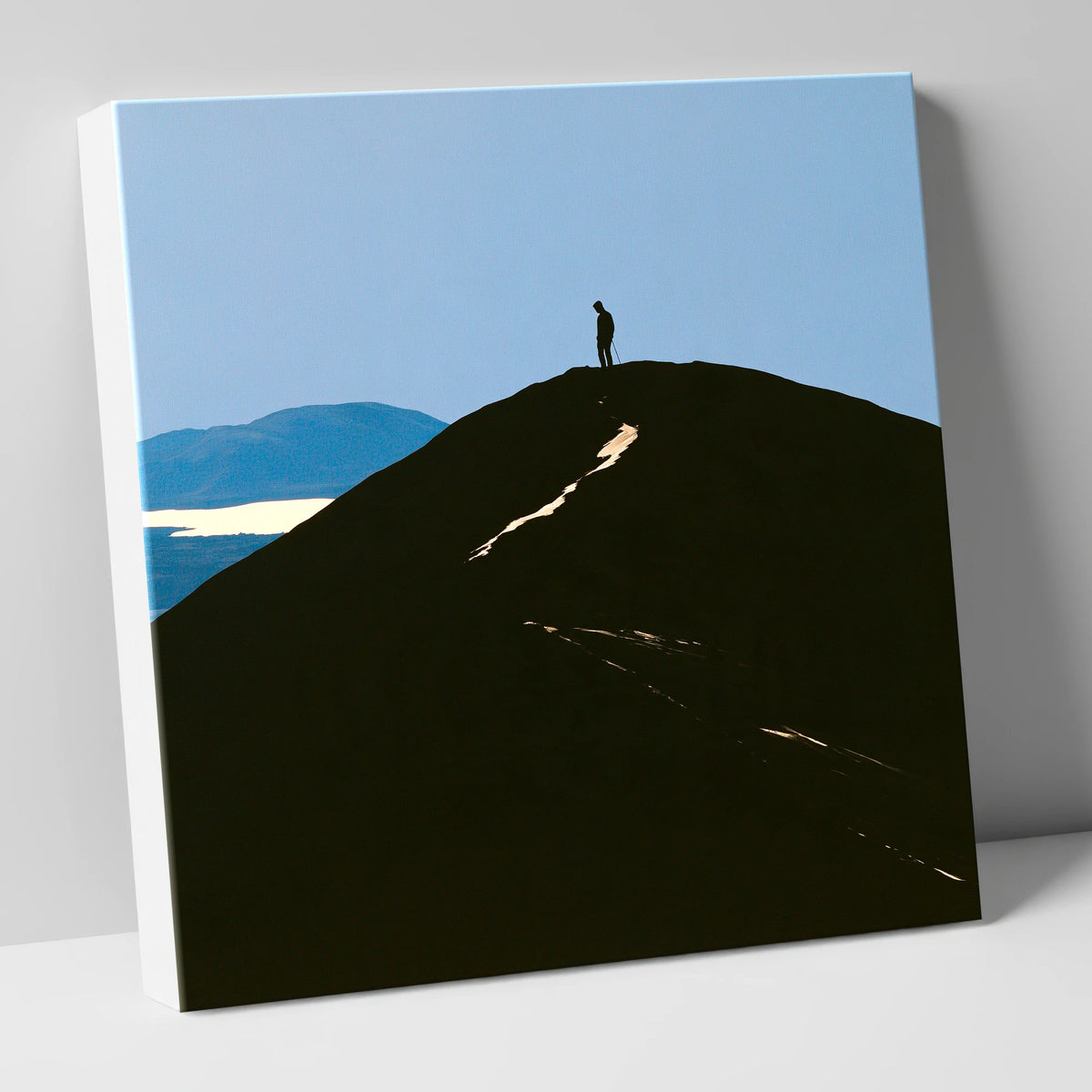 Skiddaw Summit Silhouette Above Bassenthwaite lake district fell canvas wall art