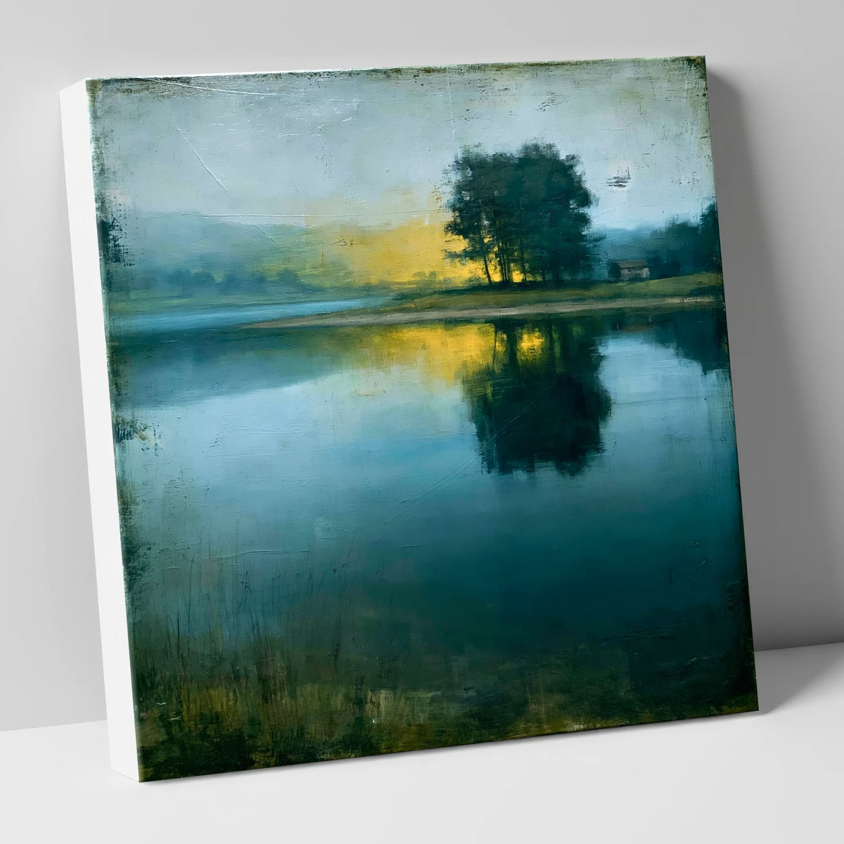 Teal Lake and Golden Reflections lake district lake canvas wall art