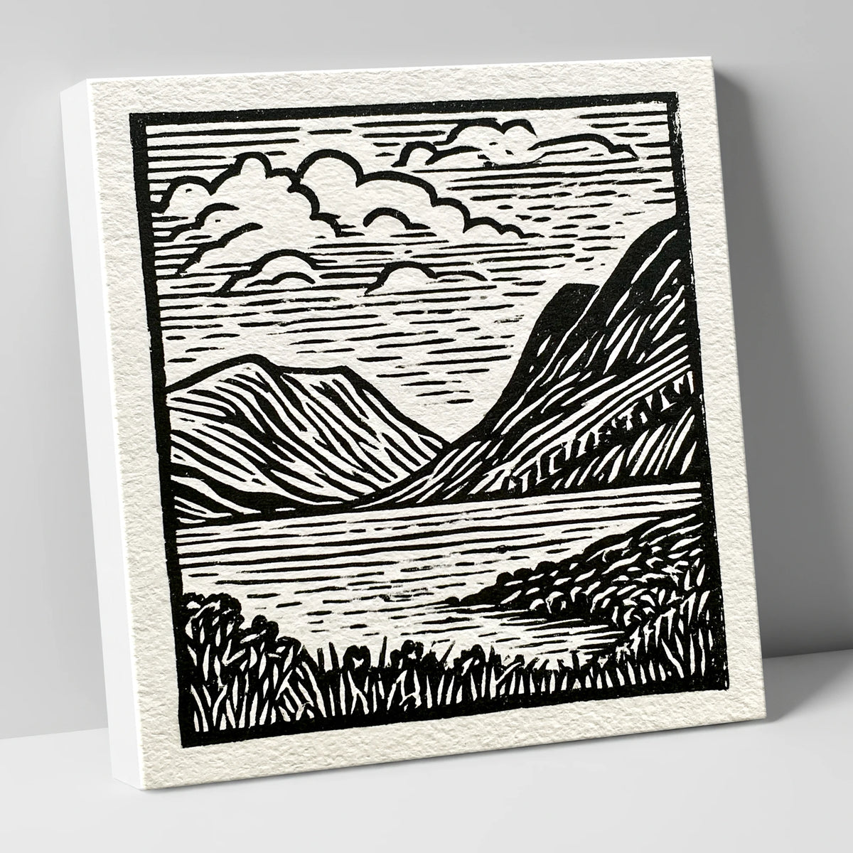 Graphic Fells of Crummock Water lake district lake canvas wall art