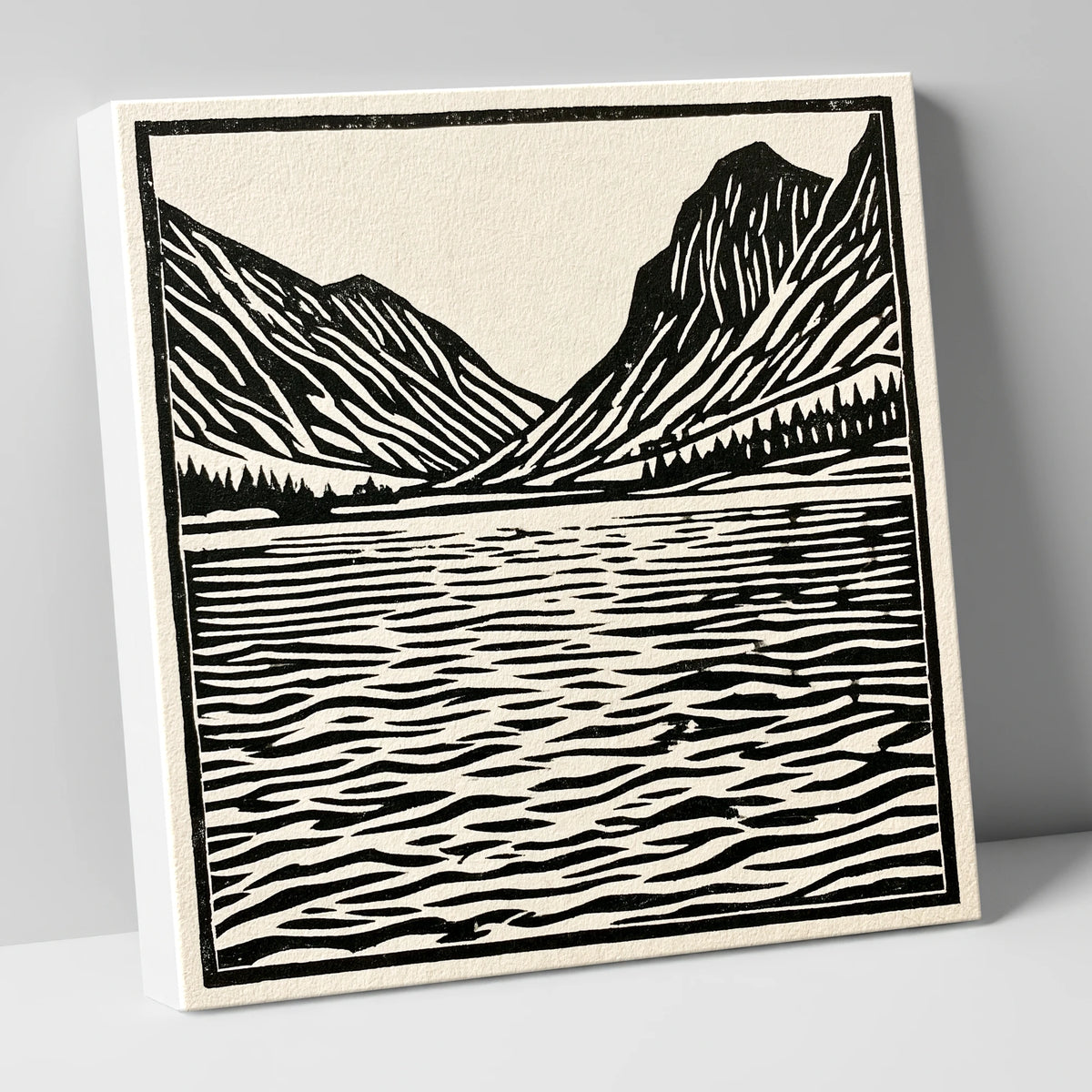 Ennerdale Water in Monochrome lake district valley canvas wall art