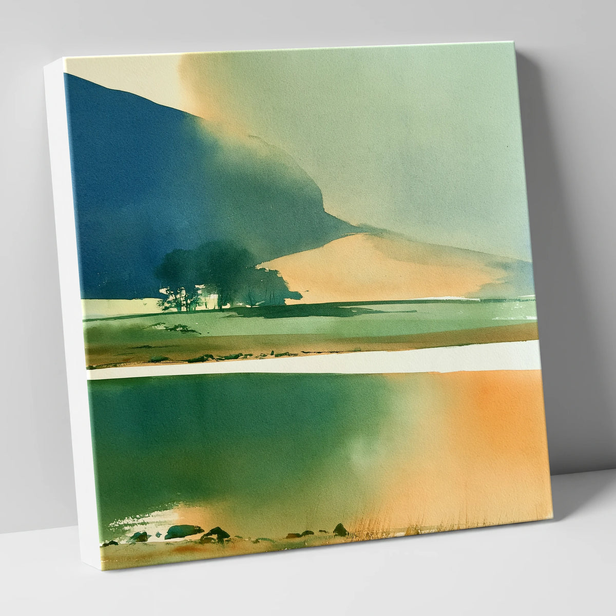 Ink Blue Fells and Lake lake district lake canvas wall art