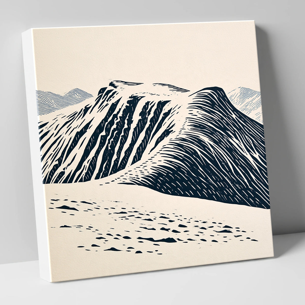Helvellyn Ridge in Deep Navy lake district fell canvas wall art