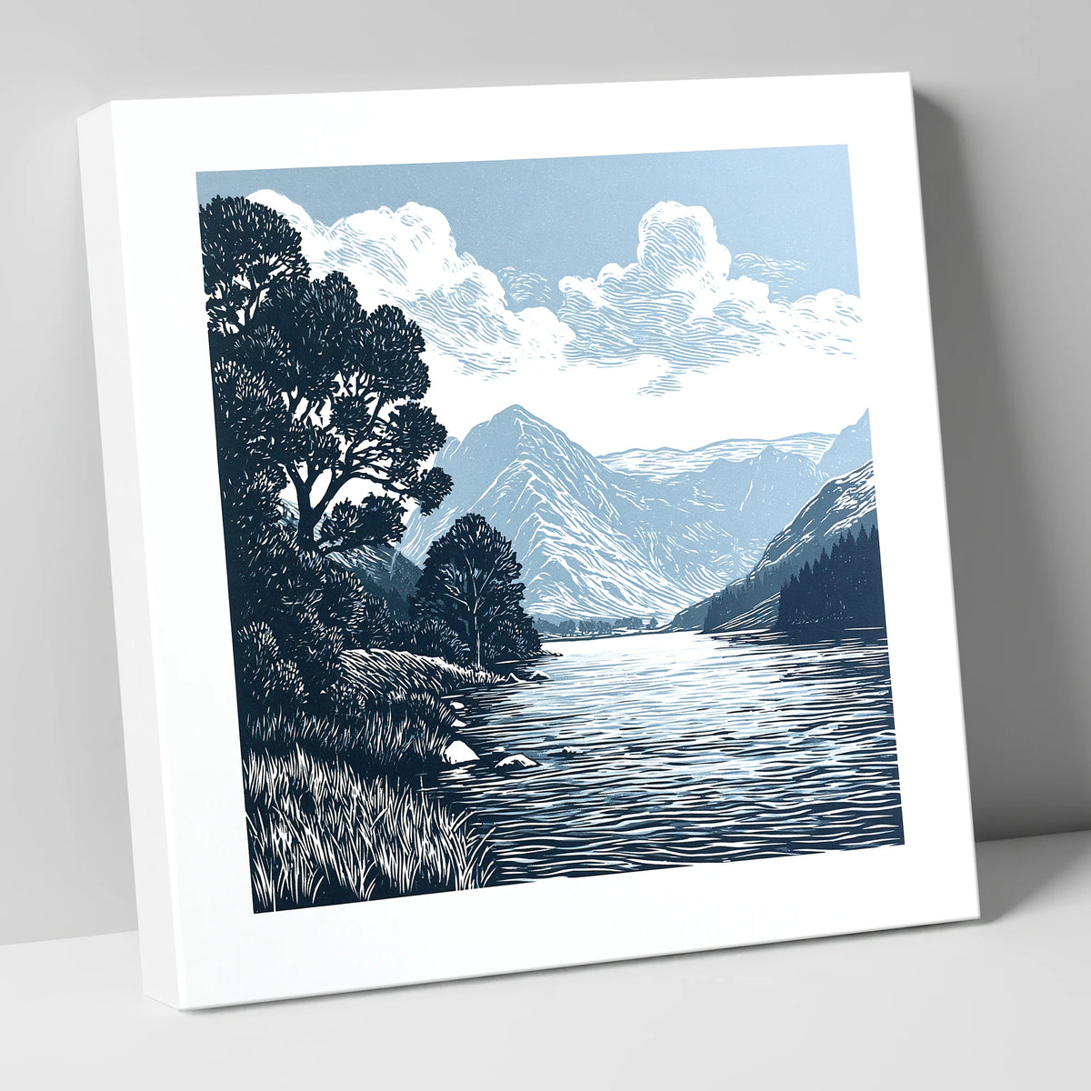 Buttermere in Slate and Navy lake district lake canvas wall art