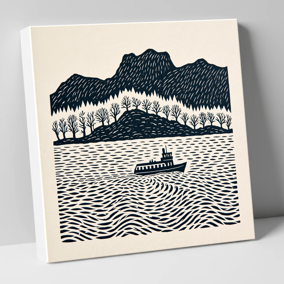 Windermere Steamer on Rhythmic Waters lake district lake canvas wall art