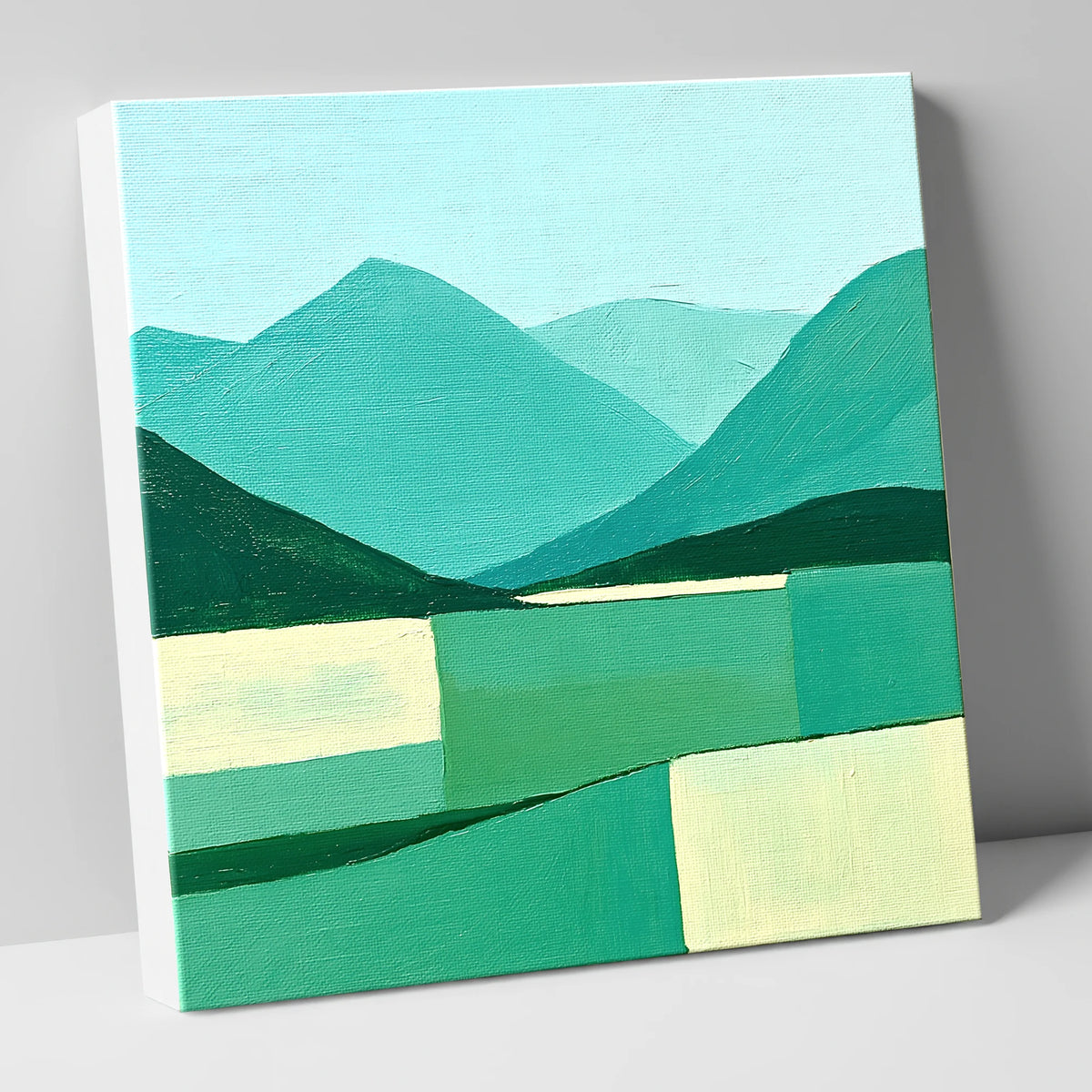 Contemporary Blencathra in Teal lake district fell canvas wall art