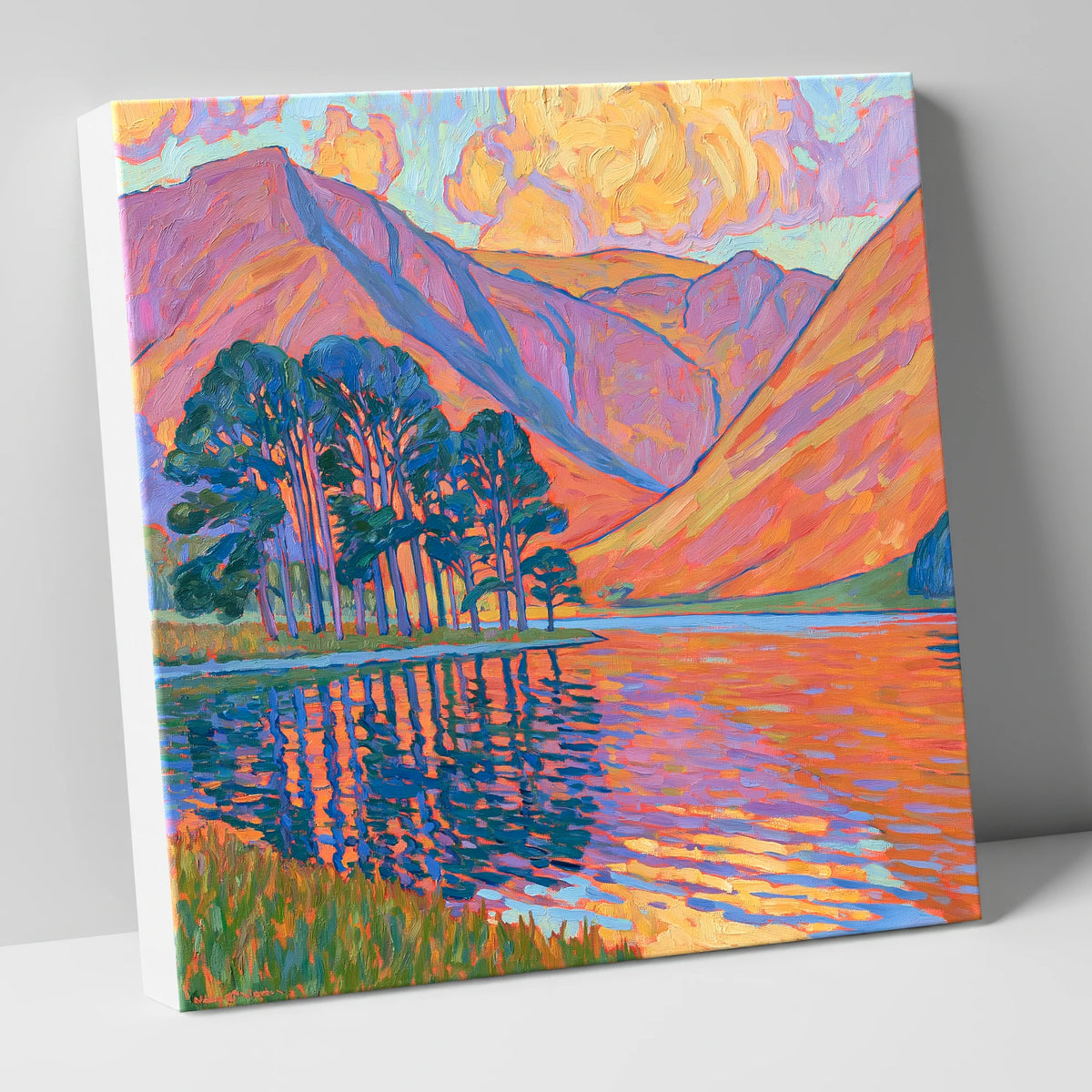 Luminous Pines at Buttermere lake district lake canvas wall art