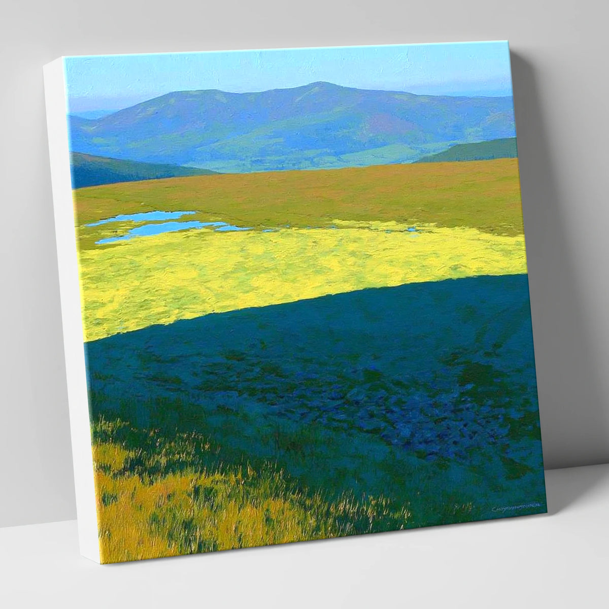 Sunlit Plateau on Mungrisdale Common lake district fell canvas wall art