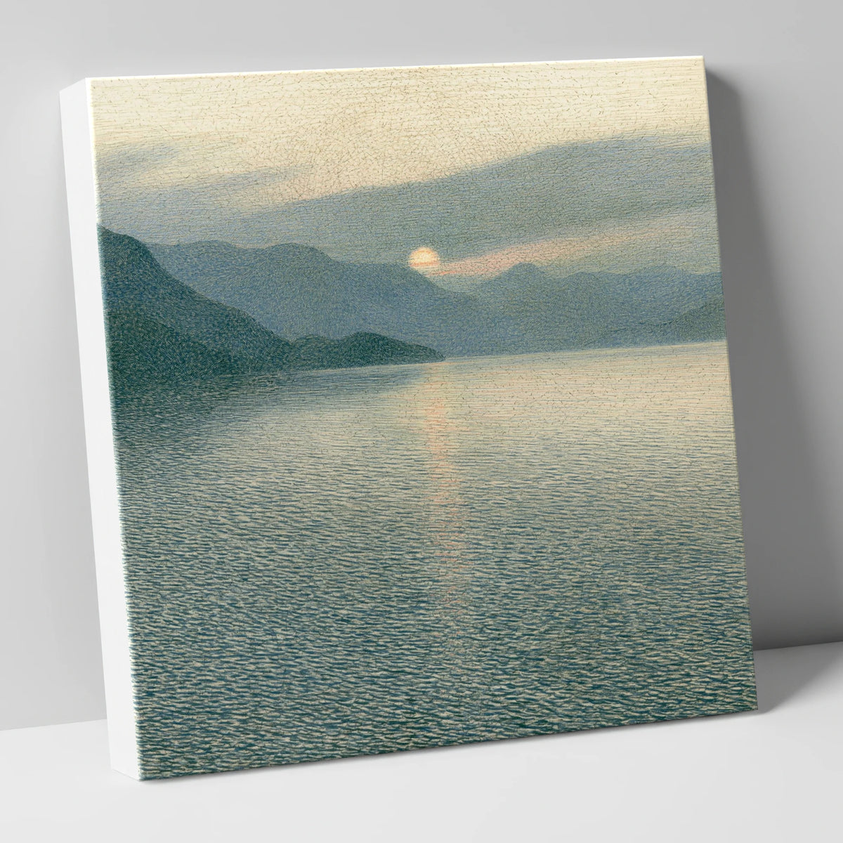 Pale Sunset Over the Water lake district lake canvas wall art