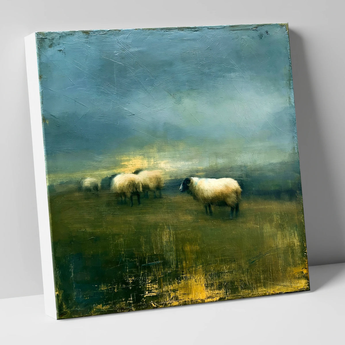 Herdwick Sheep Under Stormy Skies lake district wildlife canvas wall art