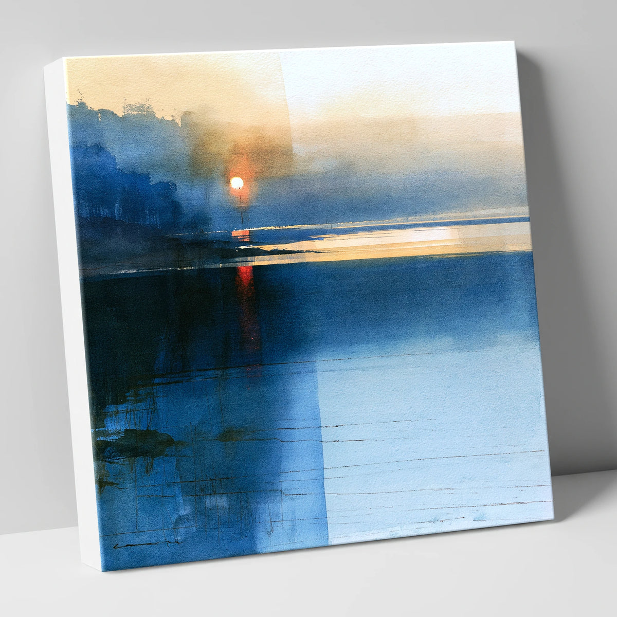 Indigo Sunset Over Lake Water lake district lake canvas wall art