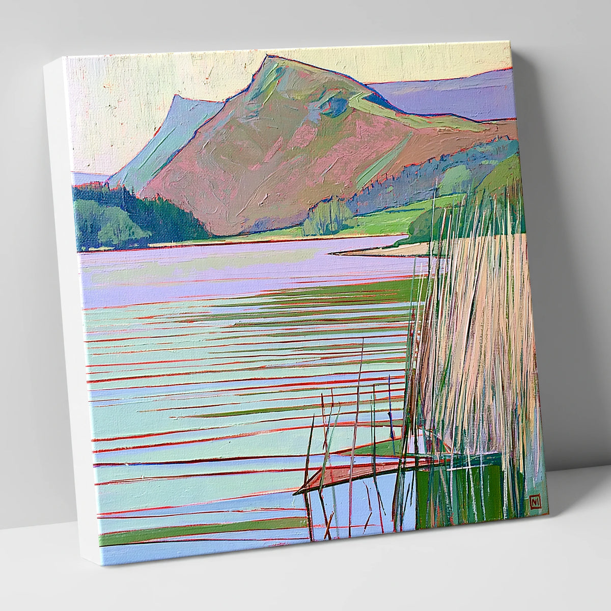 Grasmere Lake In Pastel Tones lake district lake canvas wall art