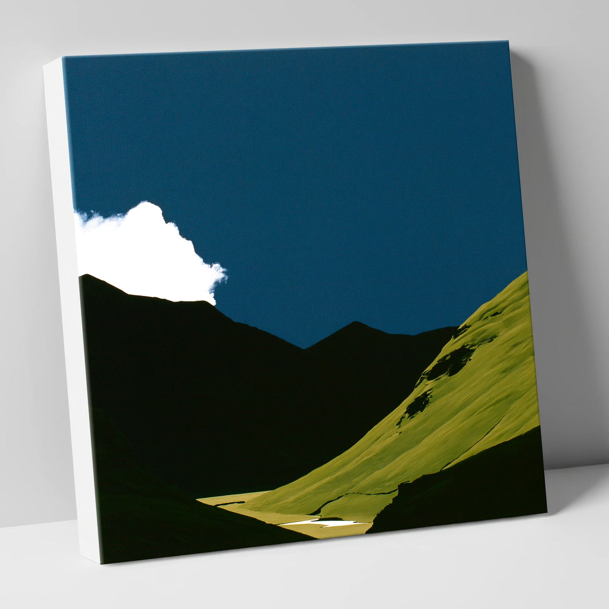 Sunlit Fell Under Storm Cloud lake district sky canvas wall art