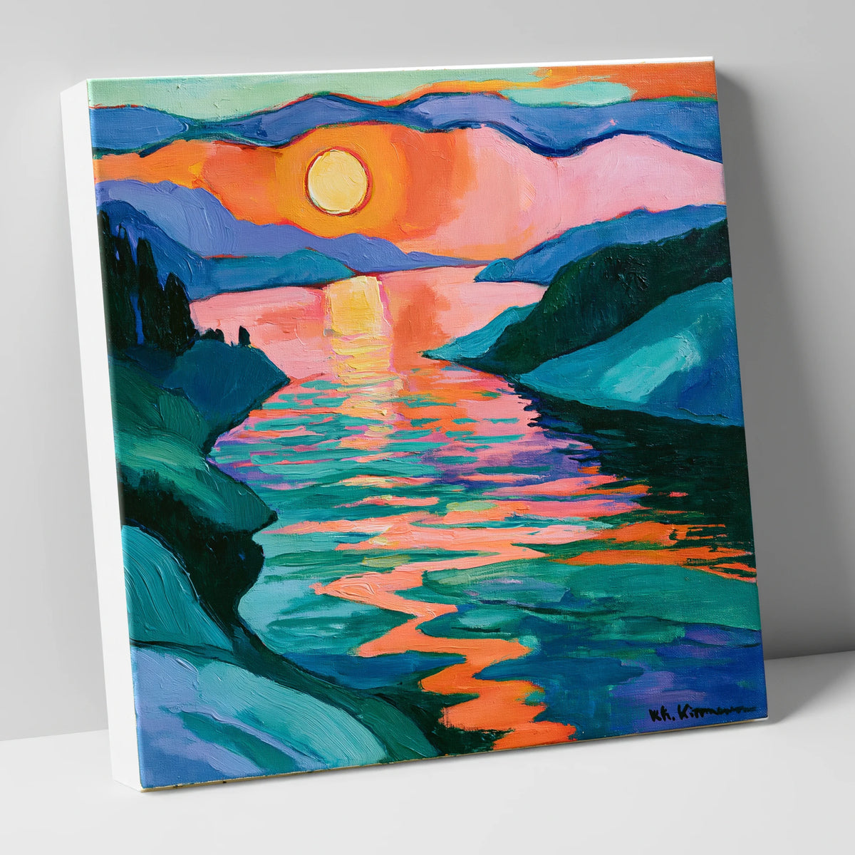 Fiery Sunset Over The Lakes lake district lake canvas wall art