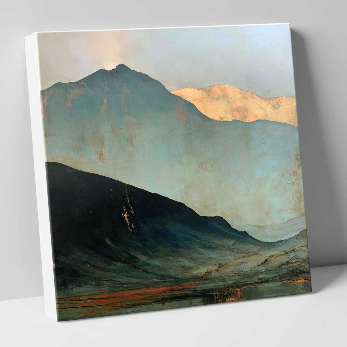 Langdale Pikes in Slate and Gold lake district fell canvas wall art