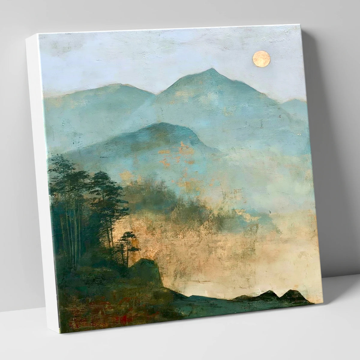 Mountain Ridge Under Golden Moon lake district fell canvas wall art