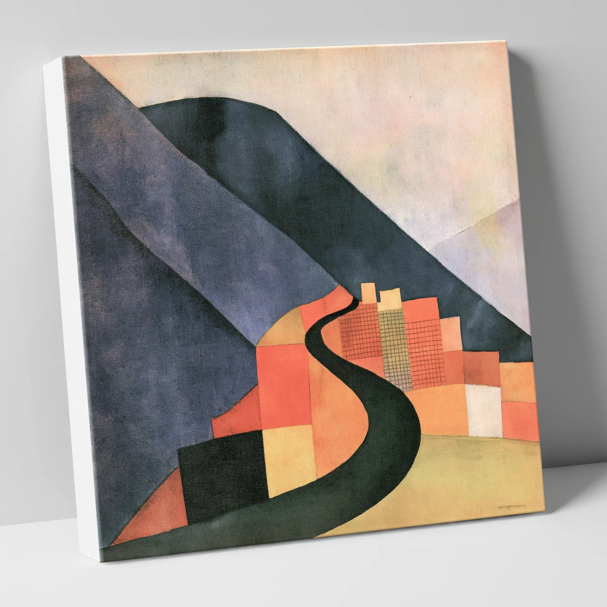 Abstract Winding Mountain Pass lake district valley canvas wall art