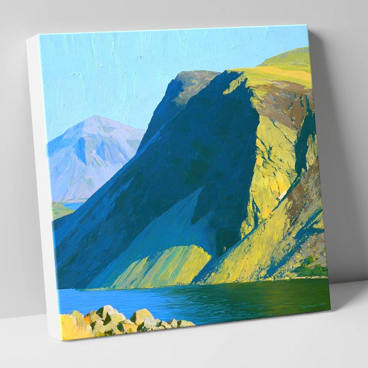 Vibrant Yewbarrow Ridge and Lake lake district fell canvas wall art