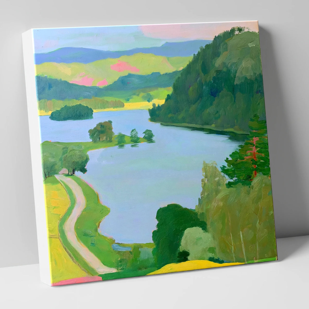 Vibrant Rydal Water Lakeside Path lake district lake canvas wall art