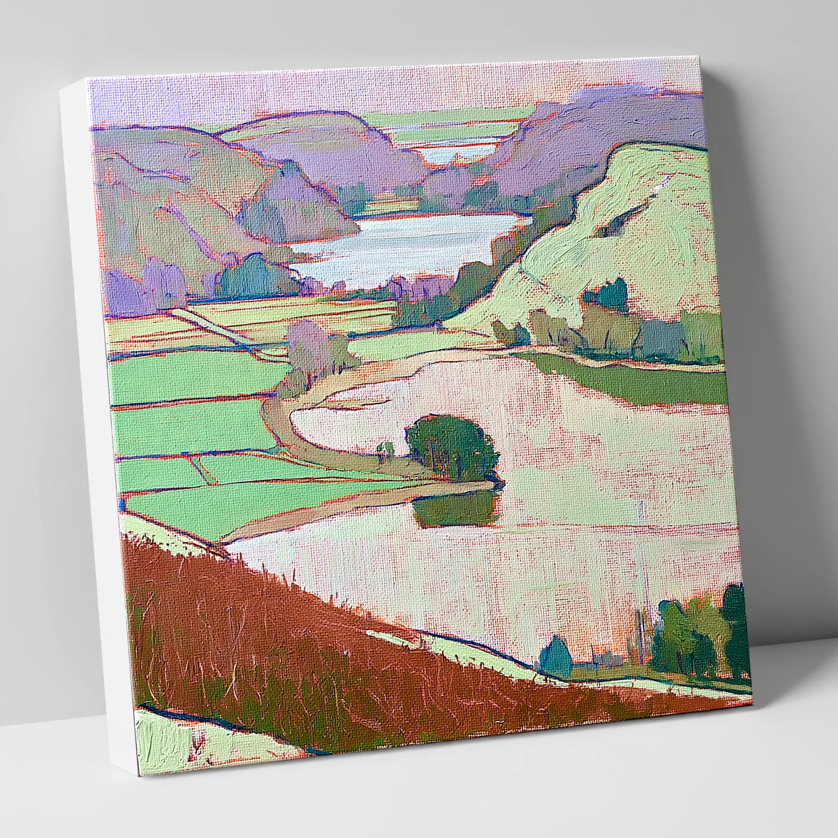 Vivid Grasmere Above Red Bracken lake district lake canvas wall art