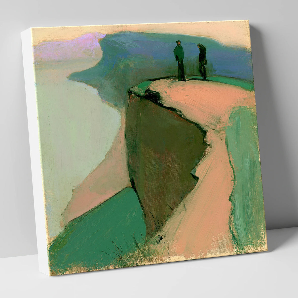Climbers on a Steep Crag lake district walking canvas wall art