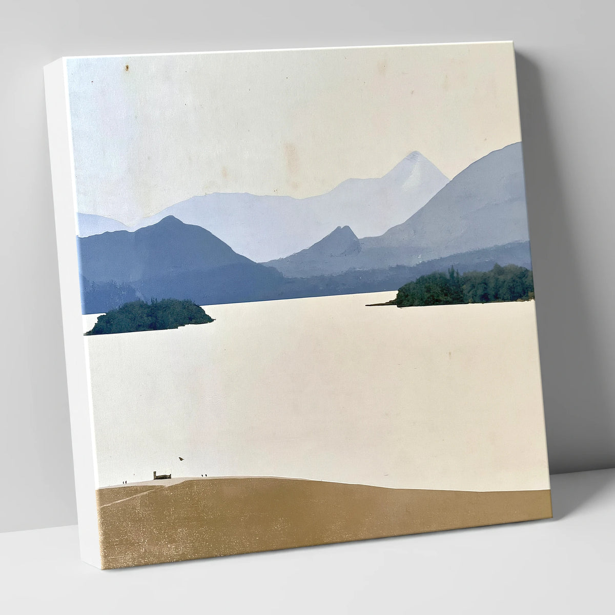 Pale Derwentwater From Crow Park lake district village canvas wall art