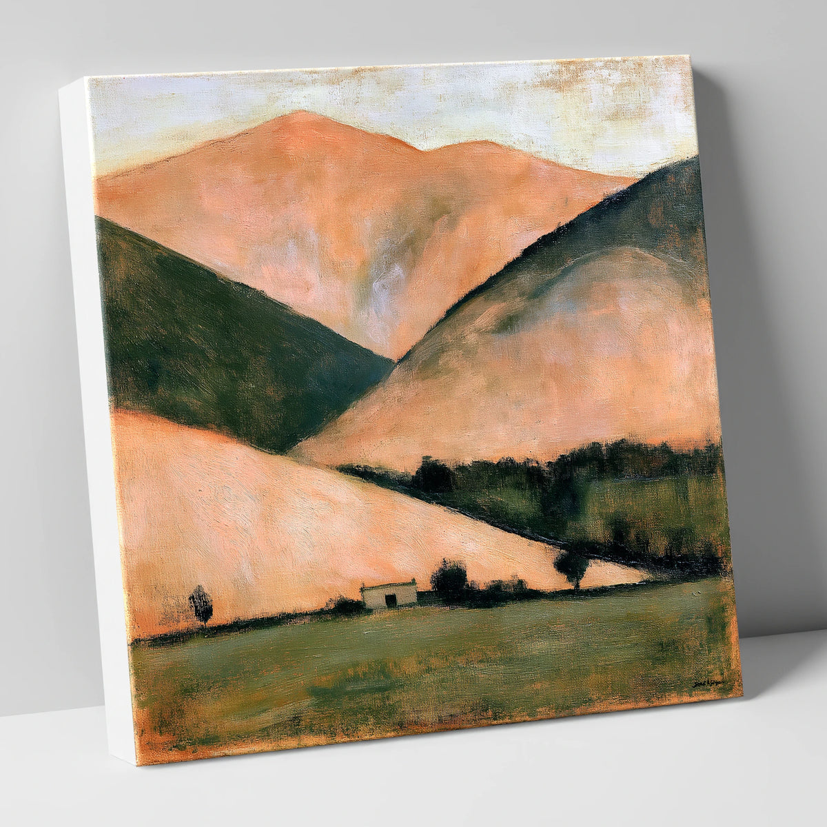Golden Fells and Stone Bothy lake district sky canvas wall art