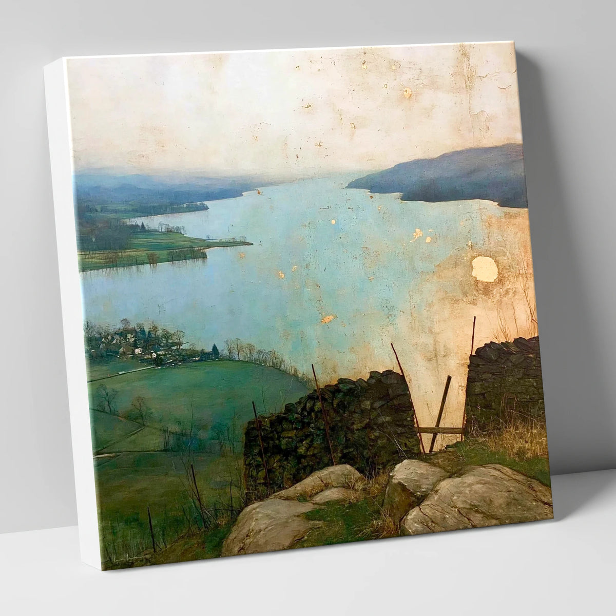 Lake Windermere in Golden Haze lake district lake canvas wall art