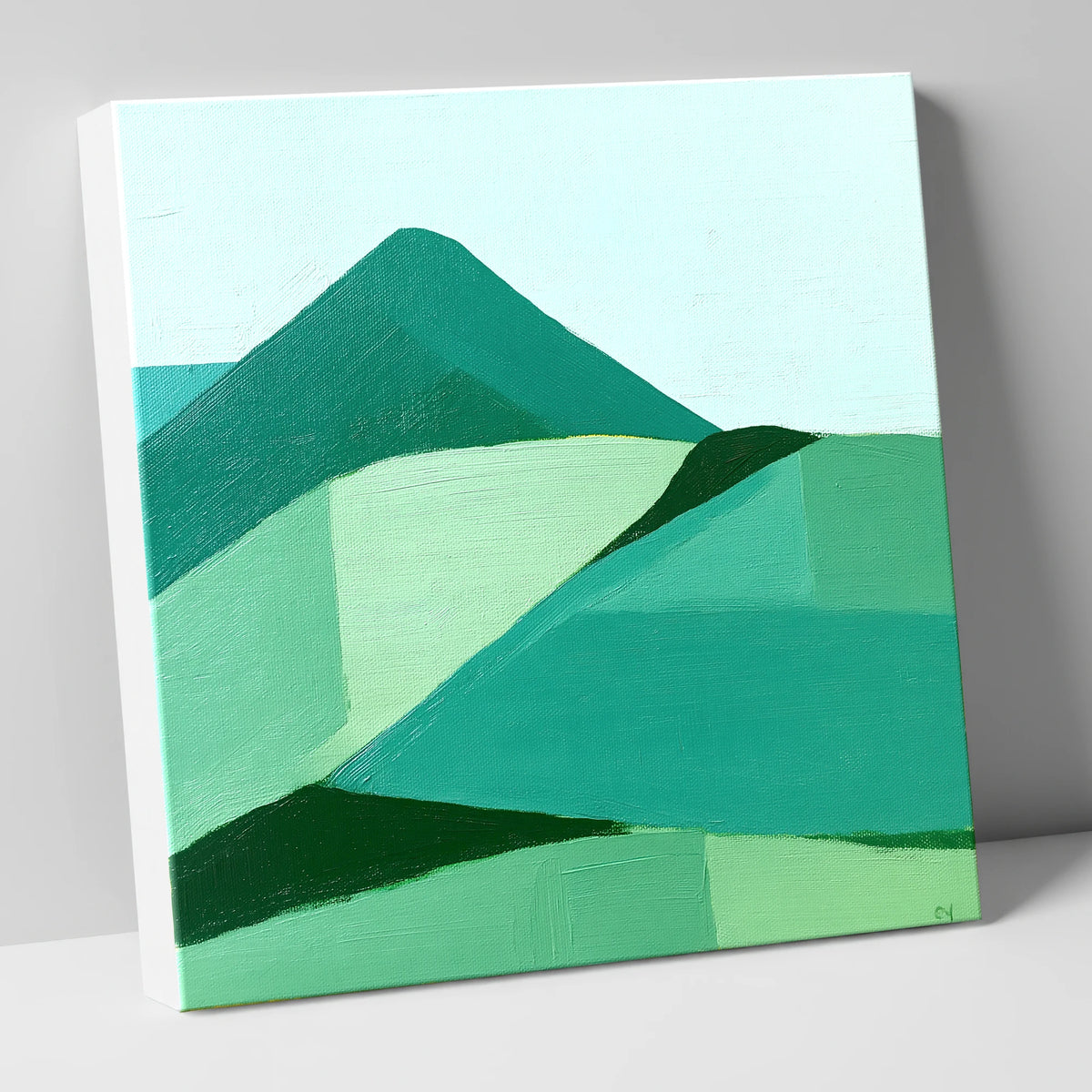 Abstract Green Catbells Fell lake district fell canvas wall art