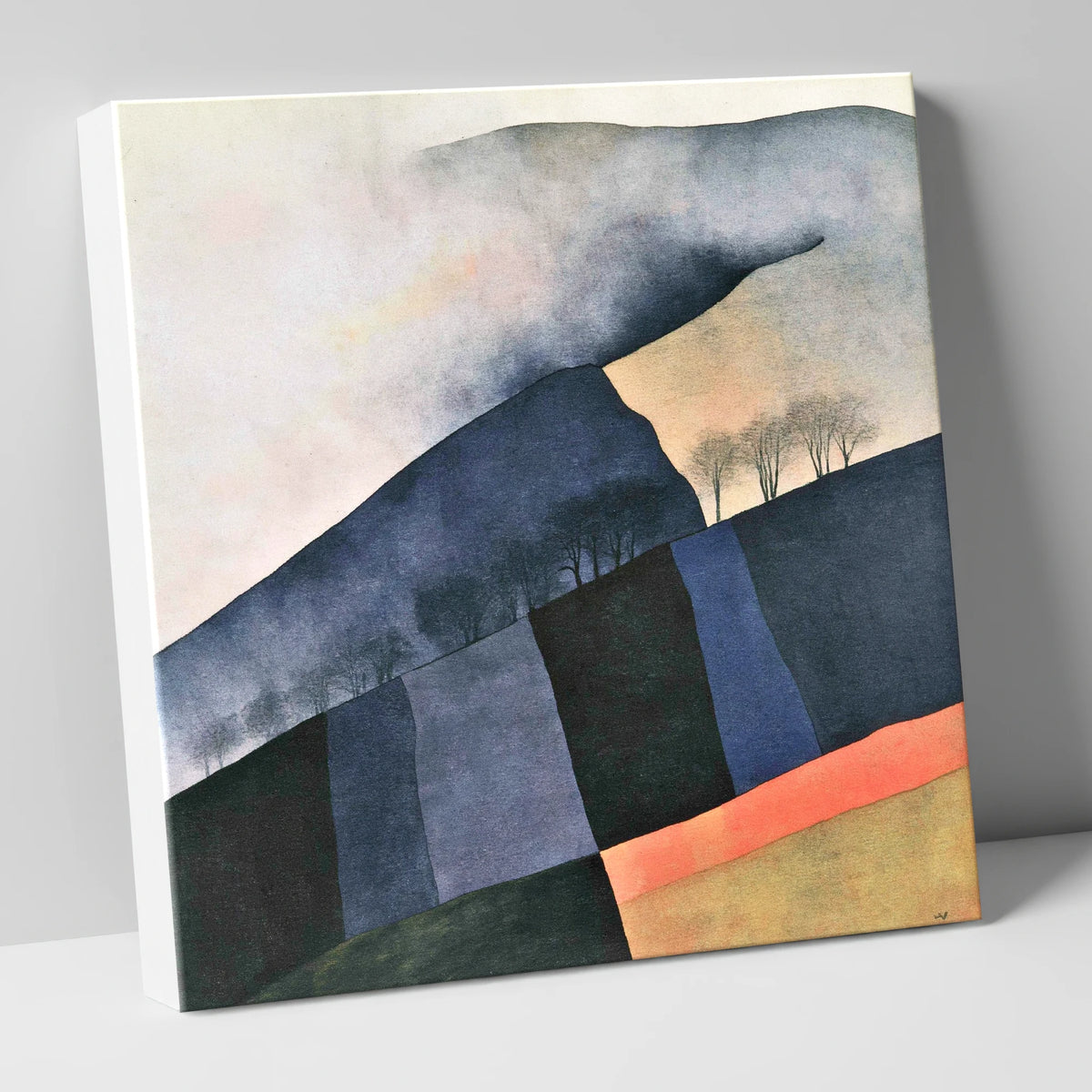 Misty Mountain Ridge in Indigo lake district fell canvas wall art