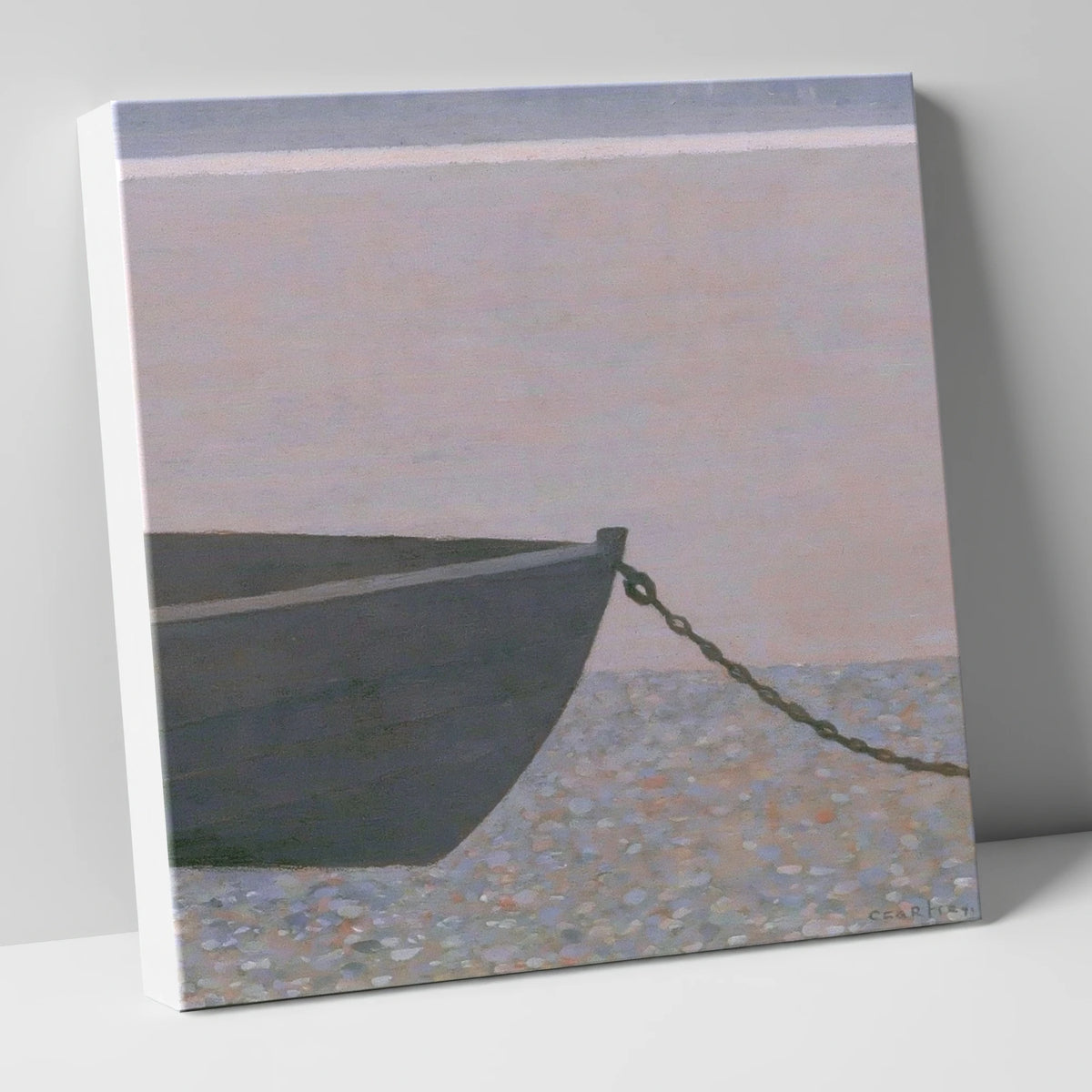 Windermere Boat on Pebble Shore lake district lake canvas wall art