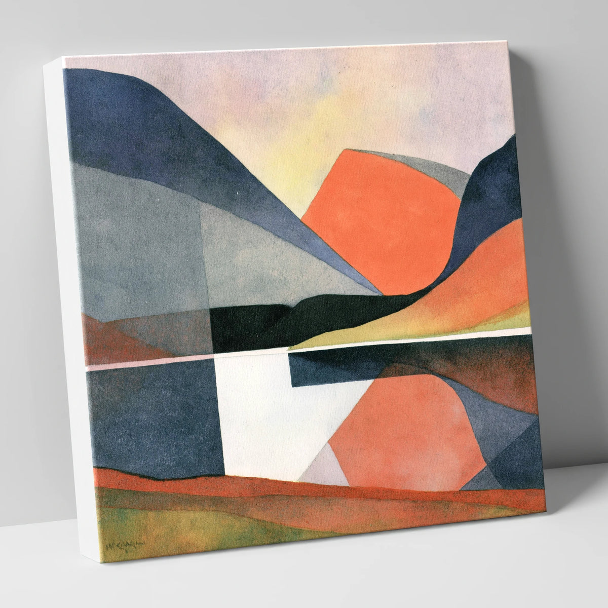 Abstract Fells and Lake Reflections lake district lake canvas wall art
