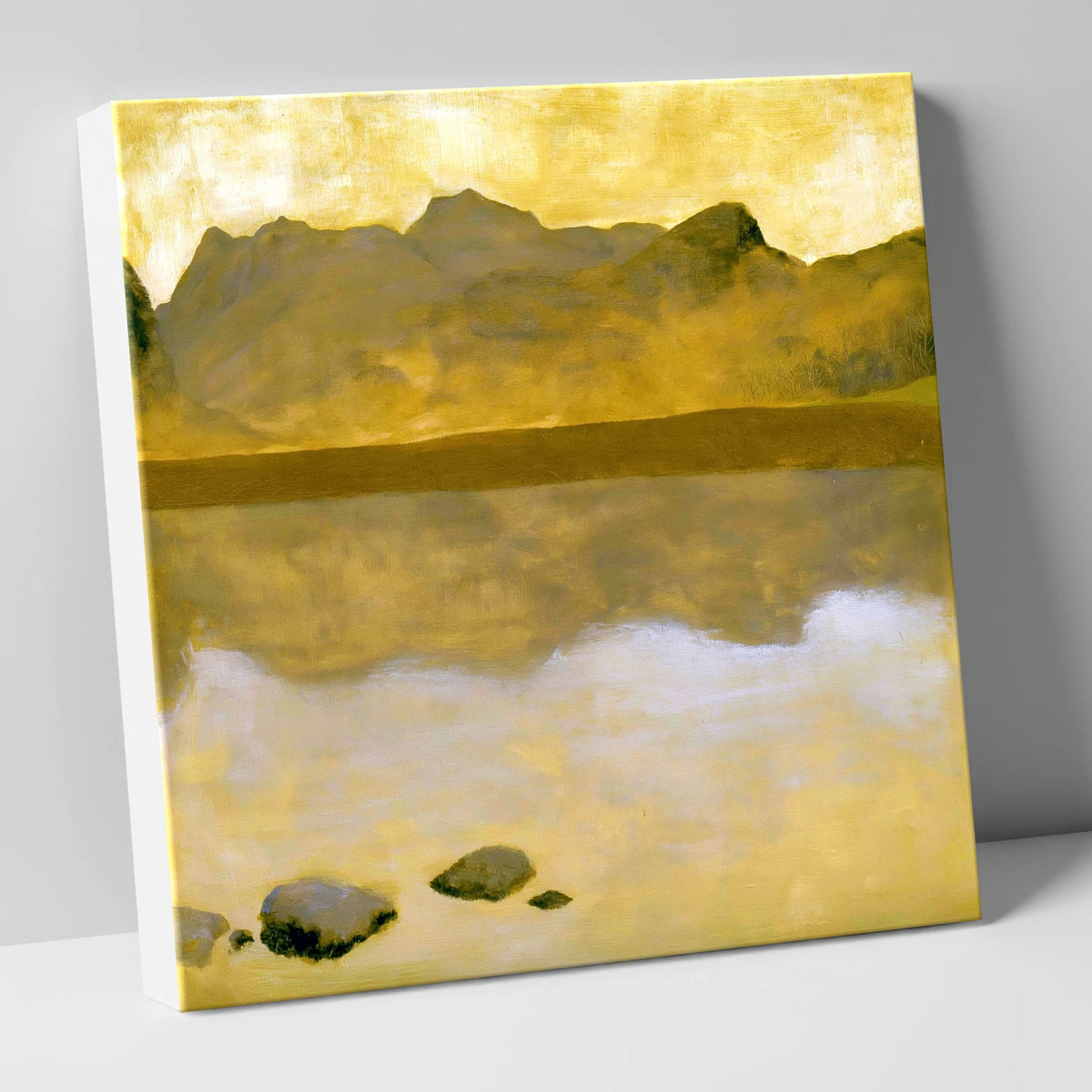 Golden Langdale Pikes at Blea Tarn lake district fell canvas wall art
