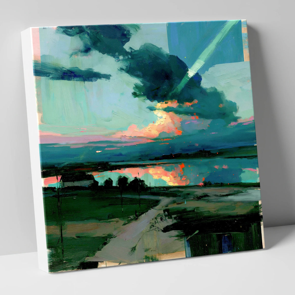 Fiery Sky Over The Lake lake district sky canvas wall art