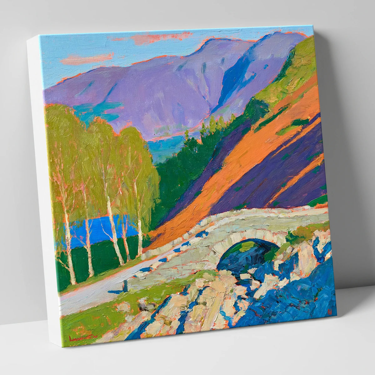 Ashness Bridge in Radiant Colour lake district waterfall canvas wall art