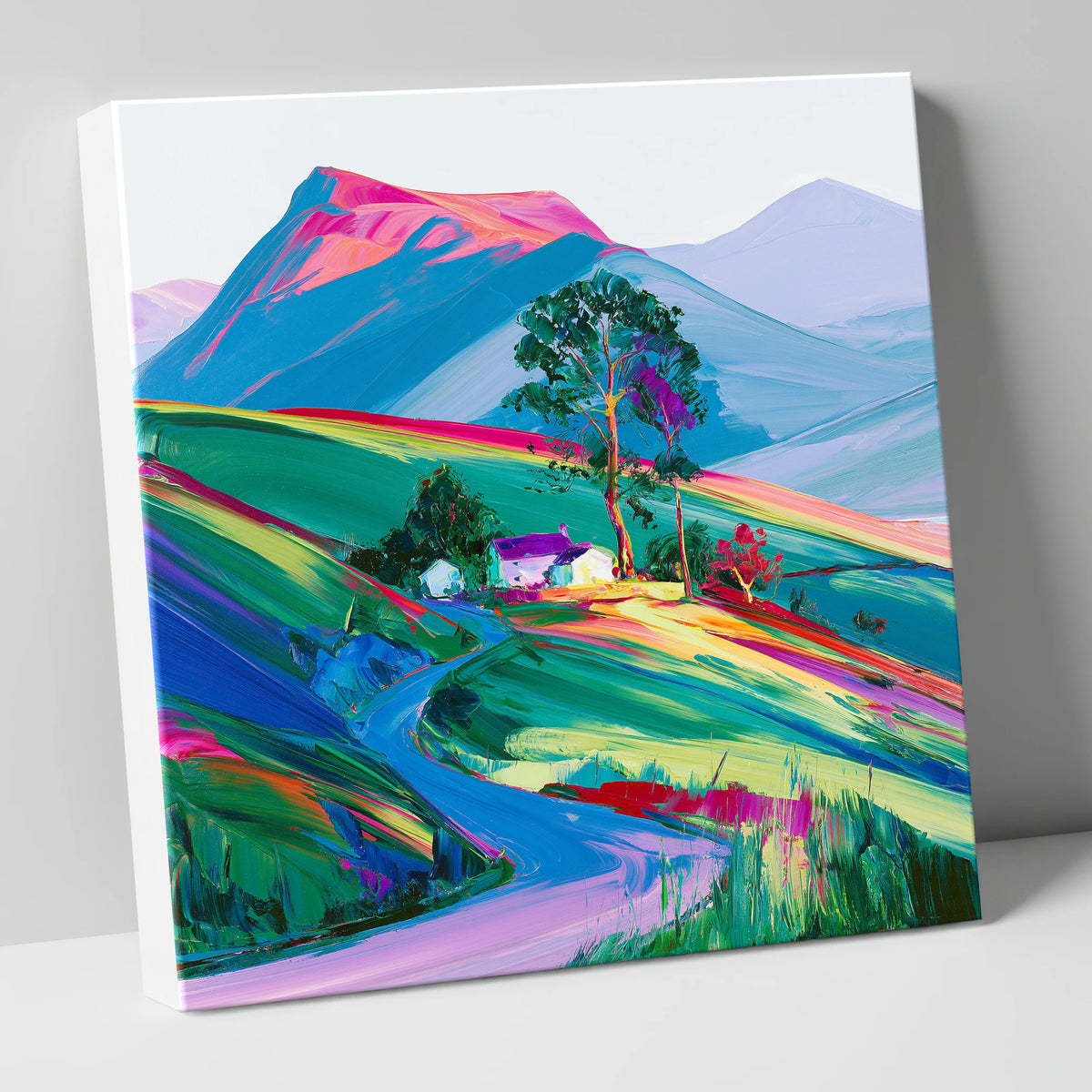 Vibrant Fellside in Evening Light lake district sky canvas wall art