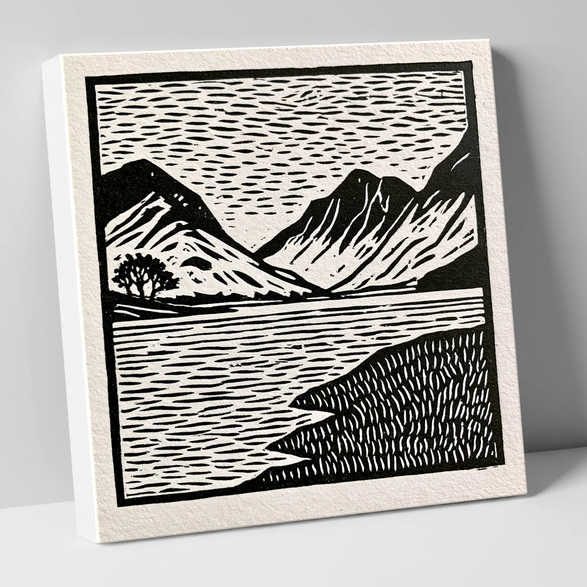 Black and White Buttermere Fells lake district lake canvas wall art