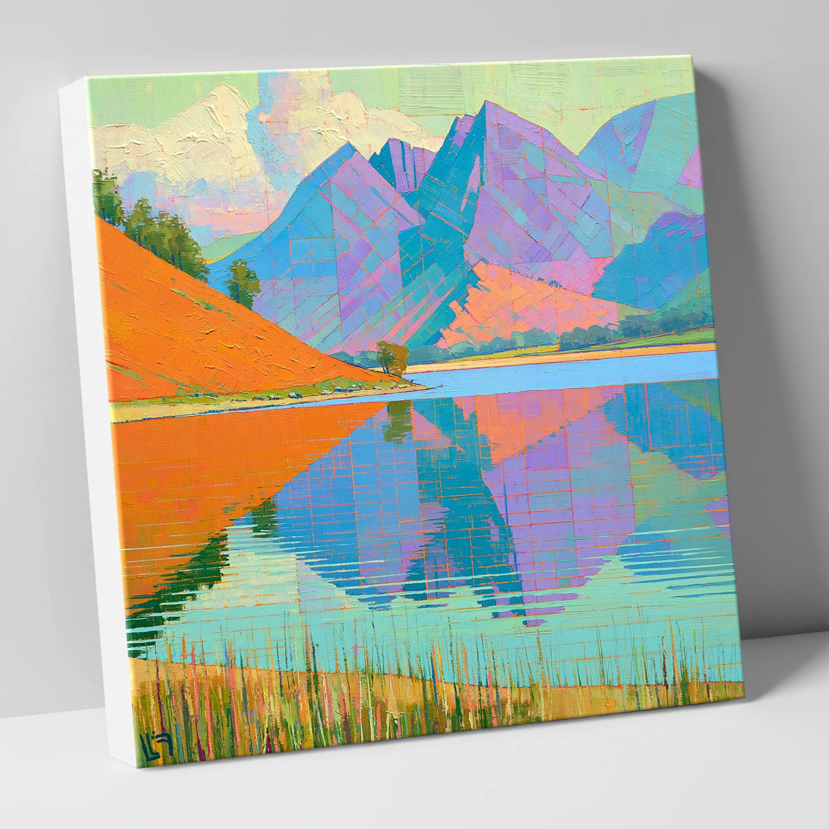 Vivid Loweswater Lake Reflection lake district lake canvas wall art