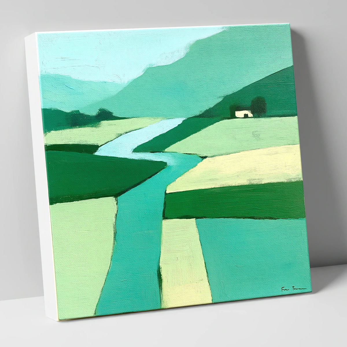 Abstract River Derwent Valley lake district waterfall canvas wall art