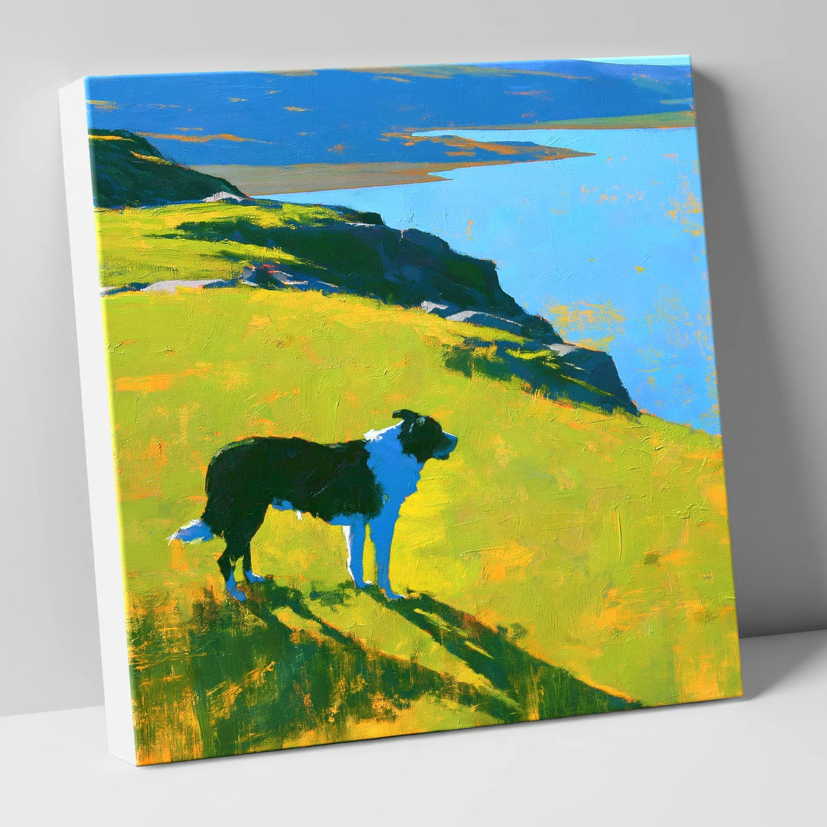 Vibrant Fell Top Dog Walk gifts for dog walkers canvas wall art