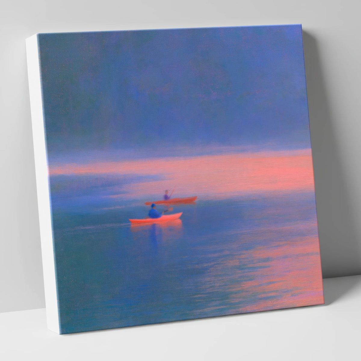 Twilight Kayaks on the Lake lake district walking canvas wall art