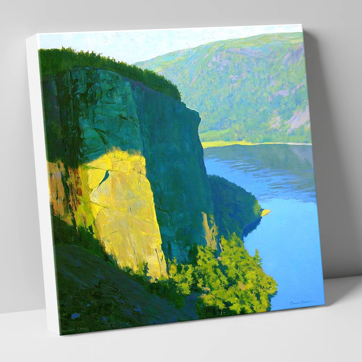Luminous Sunlight on Raven Crag lake district fell canvas wall art
