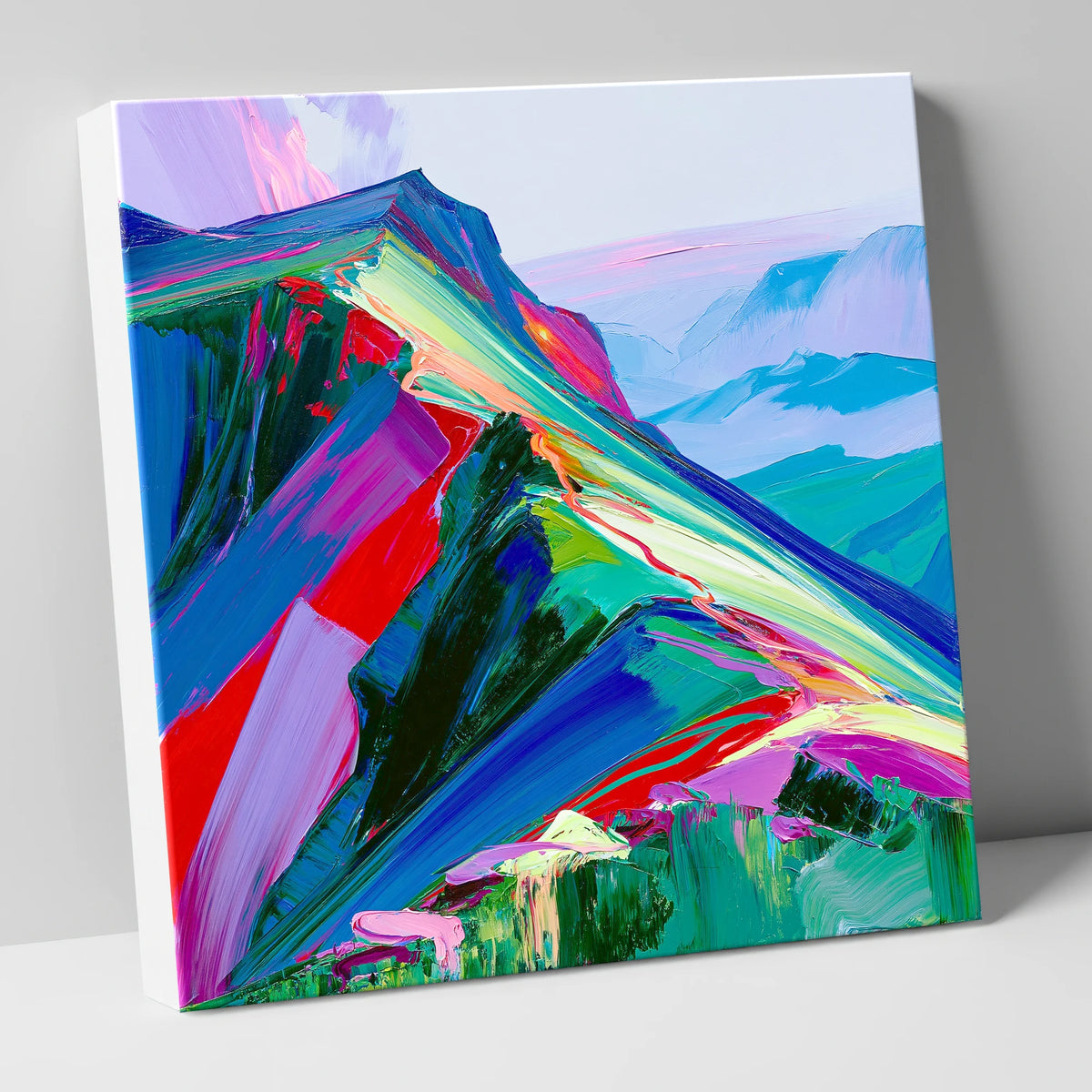 Colourful Misty Mountain Ridge lake district fell canvas wall art