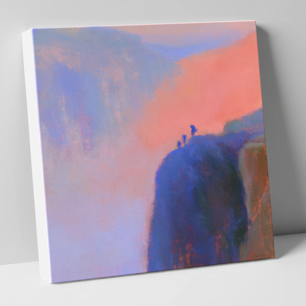 Climbers on an Indigo Crag lake district walking canvas wall art