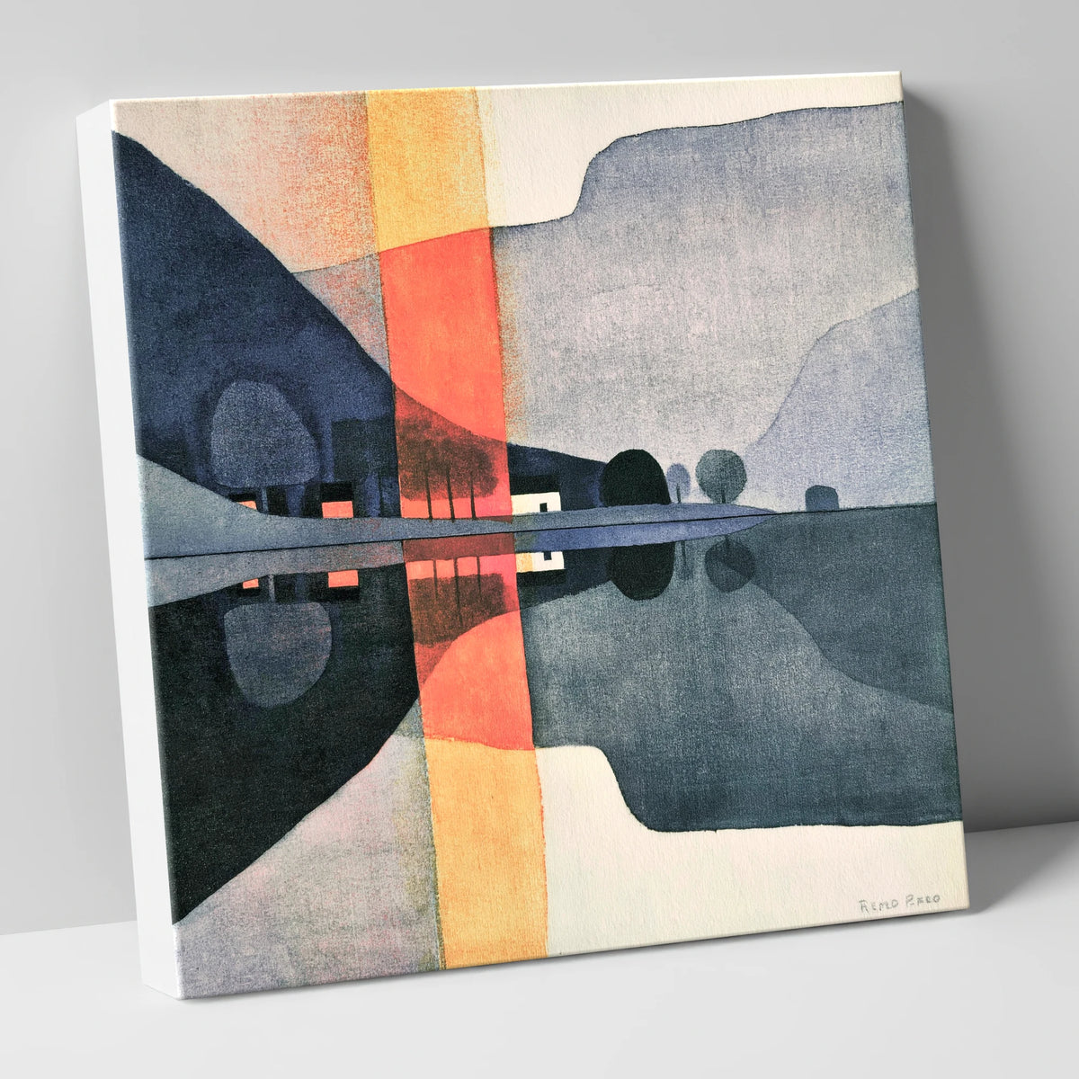 Indigo and Orange Lake Reflection lake district lake canvas wall art