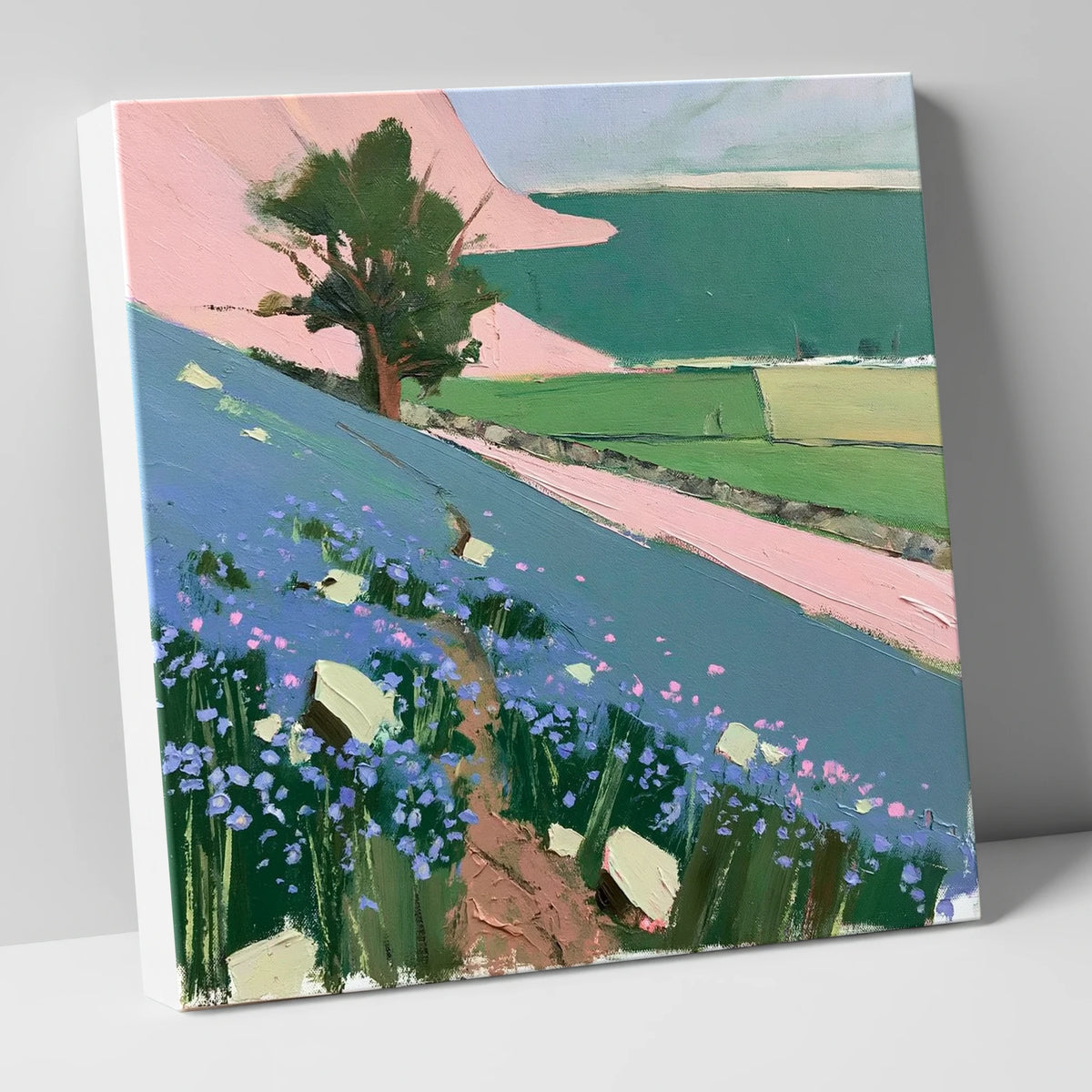 Vibrant Rannerdale Bluebells Crummock Water lake district lake canvas wall art