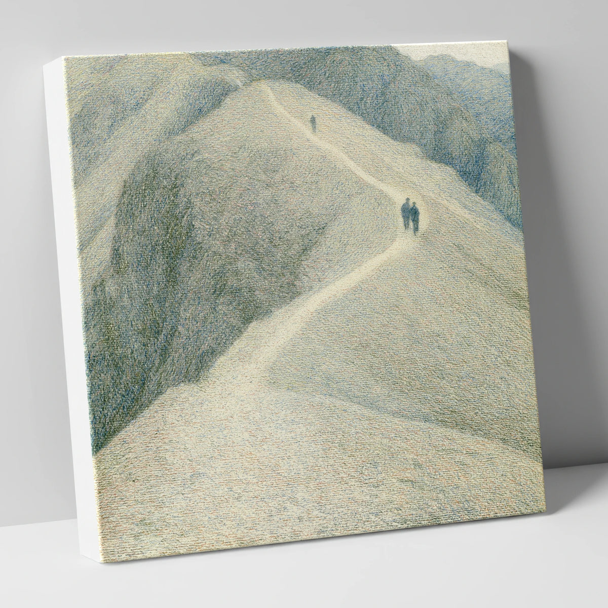 Walkers on a High Mountain Path lake district walking canvas wall art