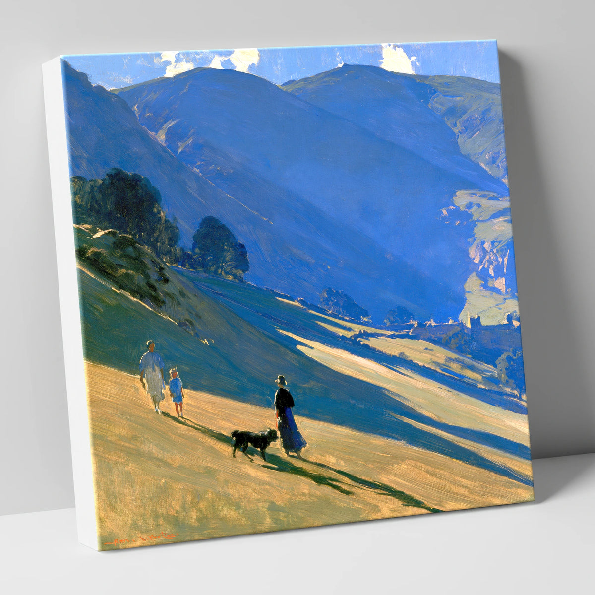 Sunlit Dog Walk at Patterdale gifts for dog walkers canvas wall art