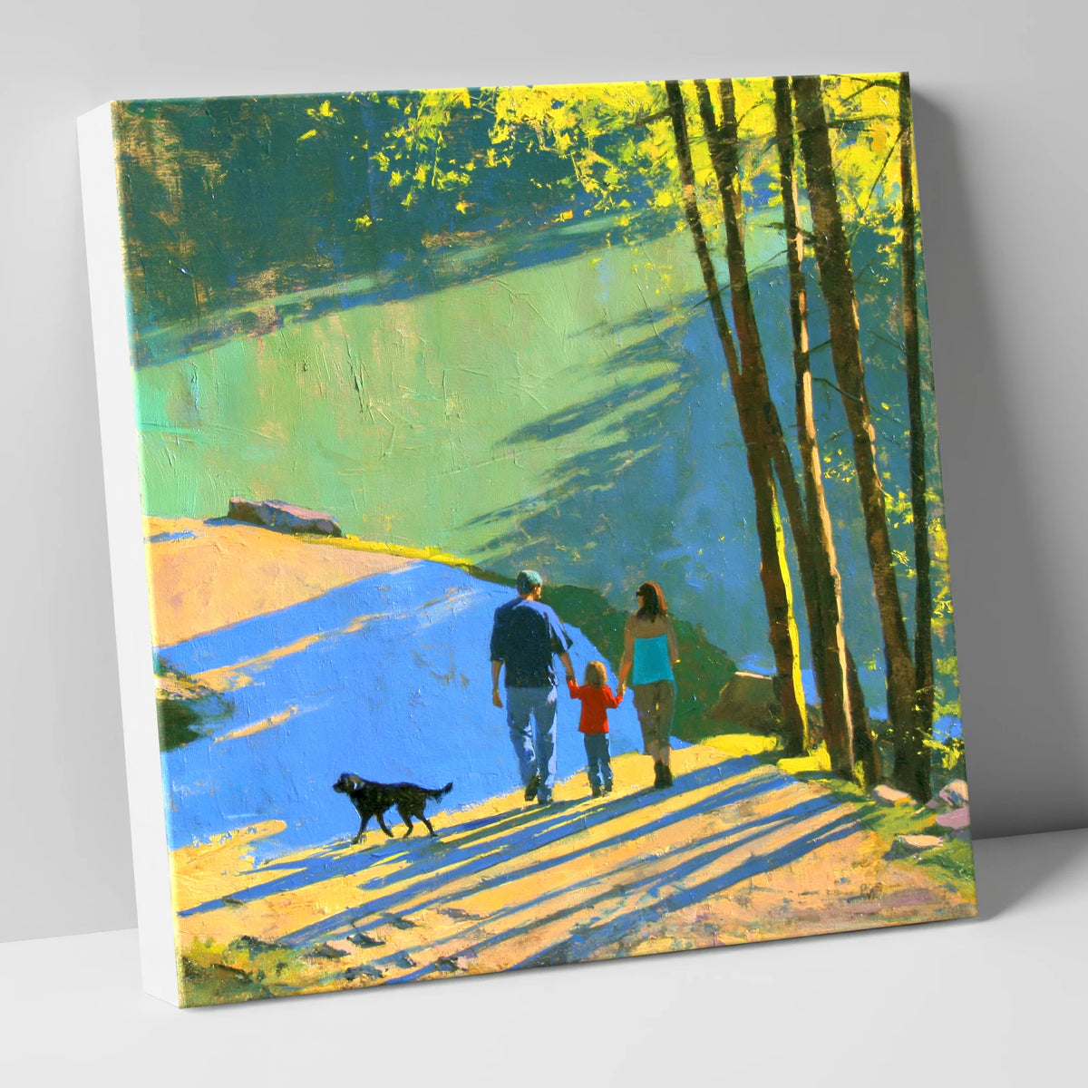 Sunlit Aira Force Dog Walk gifts for dog walkers canvas wall art