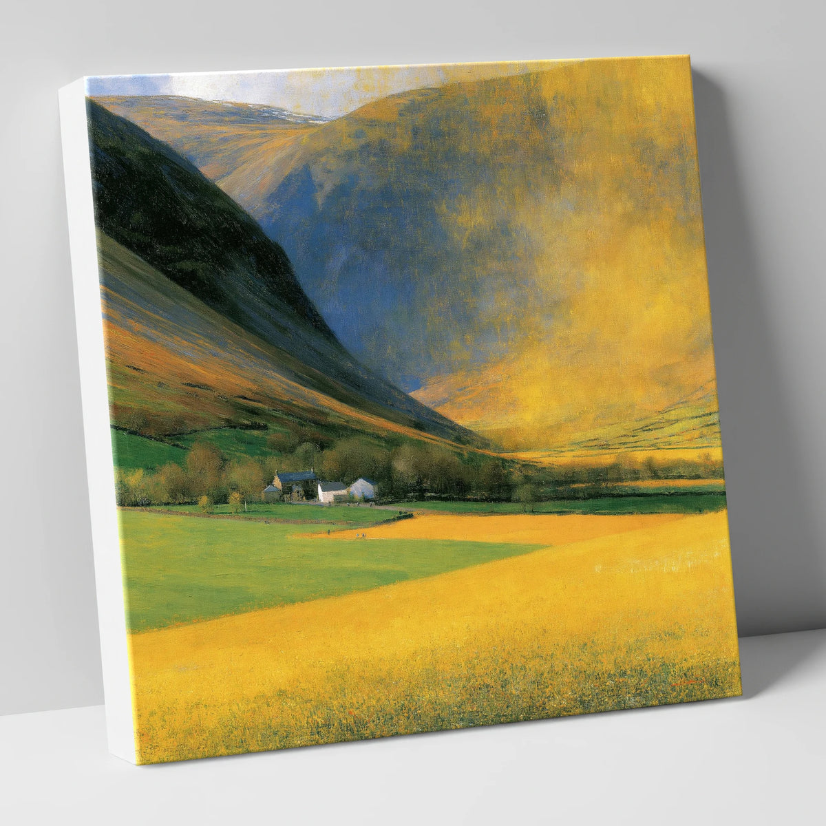 Golden Light Over Valley Fields lake district valley canvas wall art